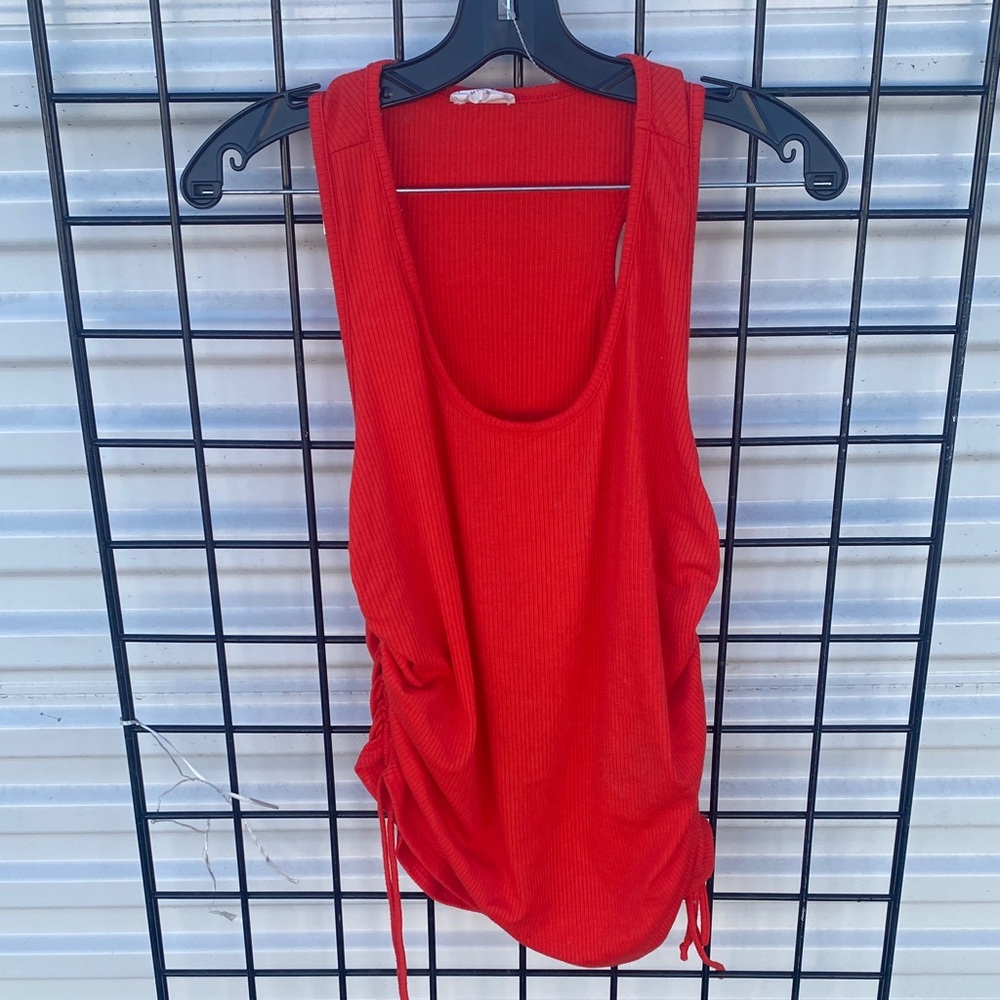 1.4.3. Story by Line Up Red Ribbed Drawstring Tank